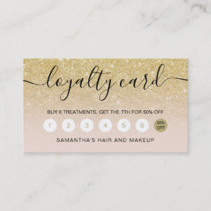 Tarjeta De Fidelización tipografía elegante purpurina dorado amarillo rub