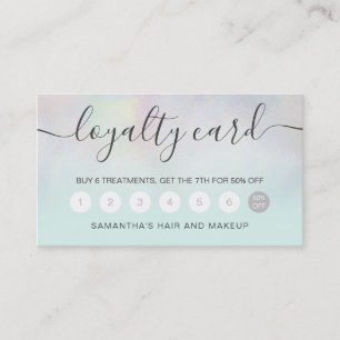 Tarjeta De Fidelización tipografía elegante verde azulada nacre perla oscu
