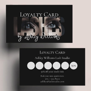 Tarjeta De Fidelización Tipografía moderna "LASHES by" artista de latigazo