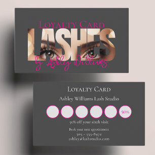 Tarjeta De Fidelización Tipografía moderna "LASHES by" artista de latigazo