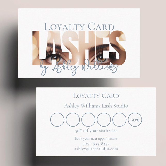 Tarjeta De Fidelización Tipografía moderna "LASHES by" artista de latigazo (Subido por el creador)