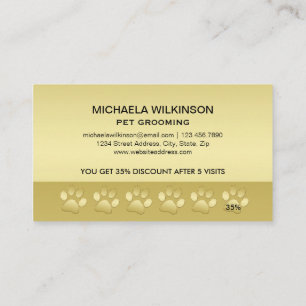Tarjeta De Fidelización Traza dorada de perro brillante en el servicio de 
