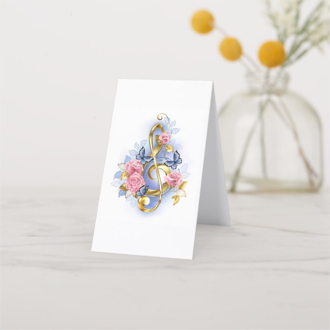 Tarjeta De Fidelización Treble arrecife con rosas rosas rosas rosas (Reverso)