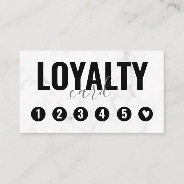 Tarjeta De Fidelización Trendy Girly Marble Business Loyalty Card (Anverso)