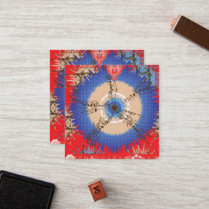 Tarjeta De Fidelización un diseño de fondo rojo con un círculo azul