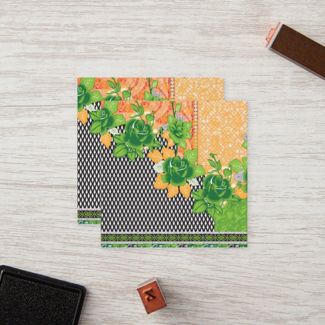 Tarjeta De Fidelización un diseño de una pared colgada de verde y amarillo (Anverso/Reverso In Situ)