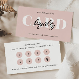 Tarjeta De Fidelización Un elegante y minimalista negocio Rubor con guione