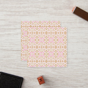Tarjeta De Fidelización un patrón de flor rosa y blanca sobre un fondo mar