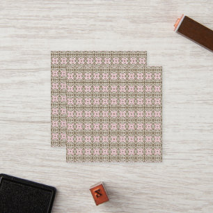 Tarjeta De Fidelización un patrón rosa y marrón sobre un fondo blanco