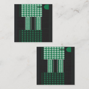 Tarjeta De Fidelización un patrón verde y negro con un árbol en el medio