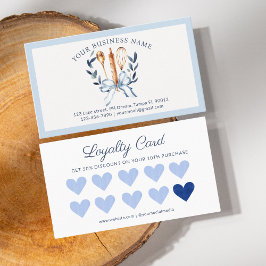 Tarjeta De Fidelización Utensilios de cocina de panadería con lazo azul ac