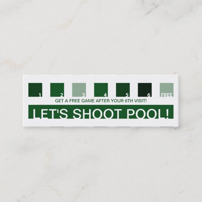 Tarjeta De Fidelización Valoración del cliente de BILLIARDS (cuadrados mod (Anverso)