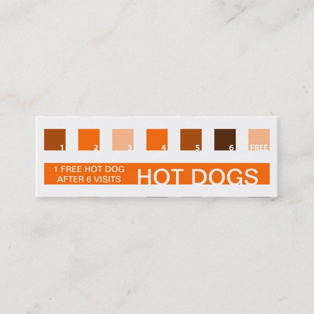 Tarjeta De Fidelización Valoración del cliente de HOT DOGS (cuadrados mod) (Anverso)