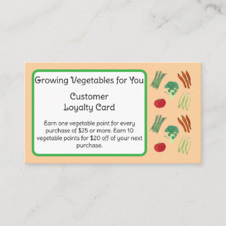 Tarjeta De Fidelización Vegetable Theme Customer Loyalty Cards