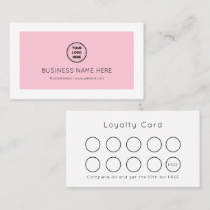 Tarjeta De Fidelización Vela de algodón rosa Pastel Moderno, Minimalista