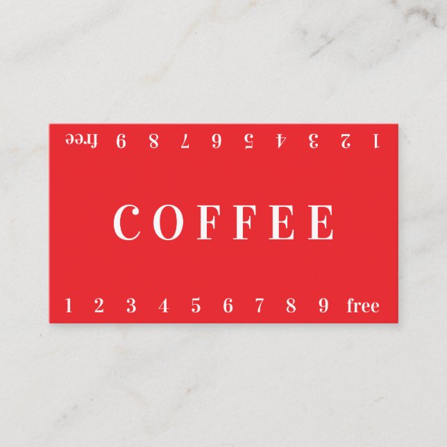 Tarjeta De Fidelización Vida Double Number Loyalty Coffee Punch-Card (Anverso)