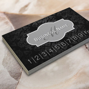Tarjeta De Fidelización Vintage Dark Damask Hair Salon Lealty Punter Card
