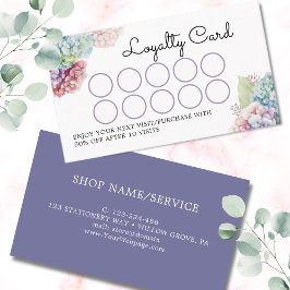 Tarjeta De Fidelización Violet hidrangeas