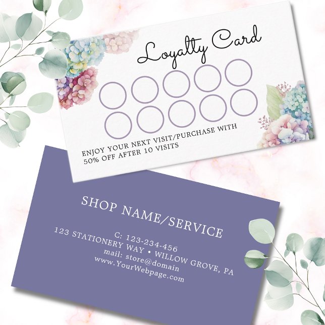 Tarjeta De Fidelización Violet hidrangeas (Subido por el creador)