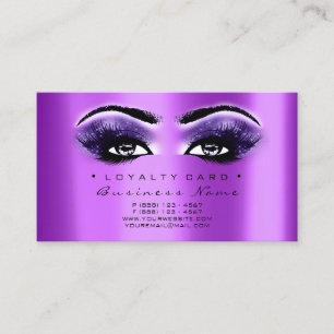Tarjeta De Fidelización Violeta púrpura del latigazo del salón de bellez