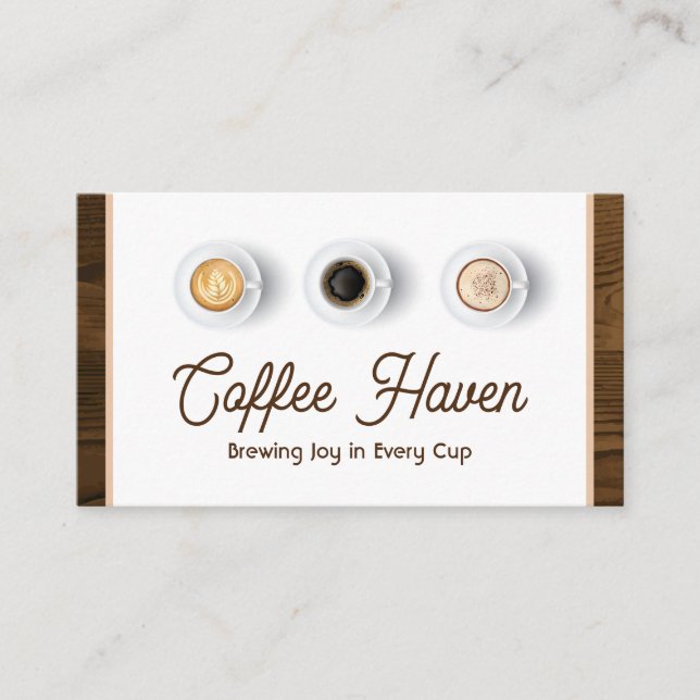 Tarjeta De Fidelización Vista superior de las bebidas del café | Tramo de  (Anverso)