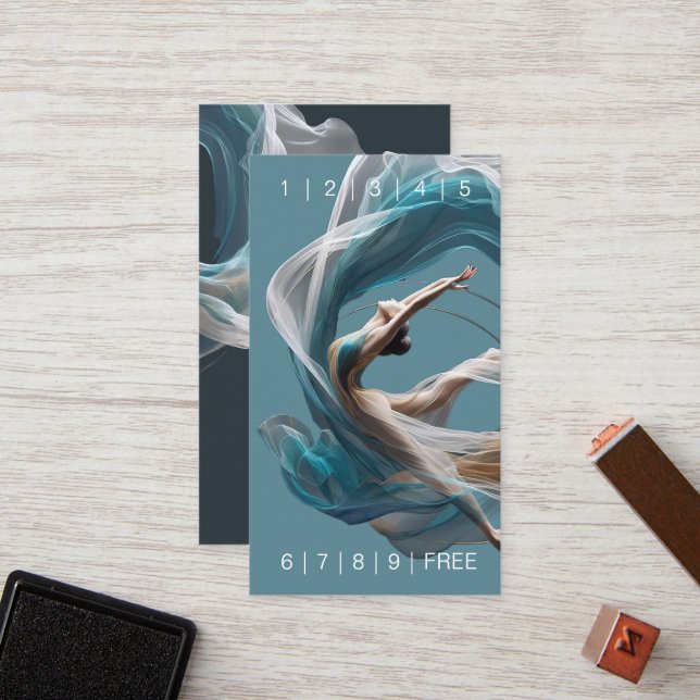 Tarjeta De Fidelización Vuelo aéreo Aire Yoga Instructor Pilates Fitness (Anverso/Reverso In Situ)