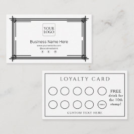 Tarjeta De Fidelización White Modern Café de negocios formal Coffee Salon