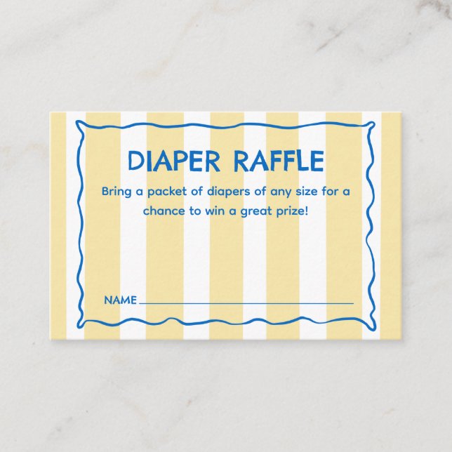Tarjeta De Fidelización Yellow Ciao Baby Baby Shower Diaper Raffle Insert (Anverso)