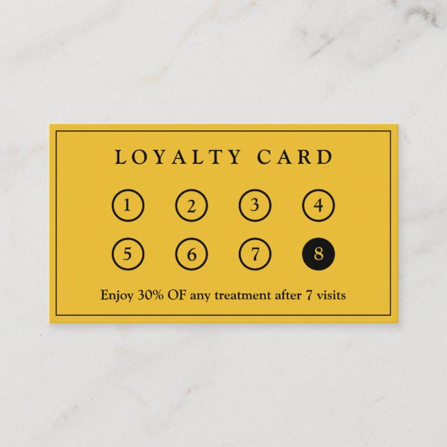 Tarjeta De Fidelización Yellow Simple Elegant Modern Company Business Logo (Anverso)