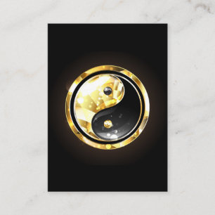 Tarjeta De Fidelización Yin Yang dorado en negro