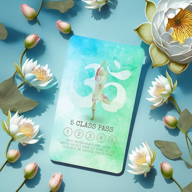Tarjeta De Fidelización Yoga Meditación Pose Om Símbolo Clase Pass Lealtad (Subido por el creador)