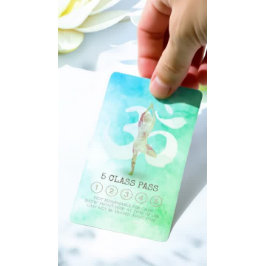 Tarjeta De Fidelización Yoga Meditación Pose Om Símbolo Clase Pass Lealtad