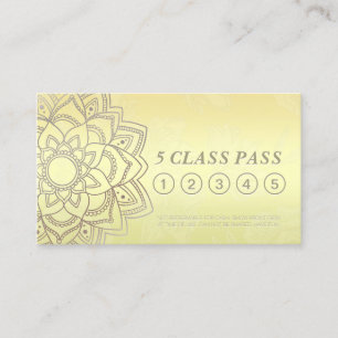 Tarjeta De Fidelización Yoga Studio Class Pass Black Gold Mandala Lealtad