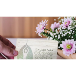 Tarjeta De Fidelización Yoga Studio Class Pass Meditación Pose Bodhi Leaf