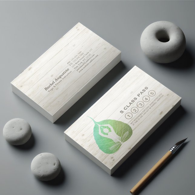 Tarjeta De Fidelización Yoga Studio Class Pass Meditación Pose Bodhi Leaf (Subido por el creador)