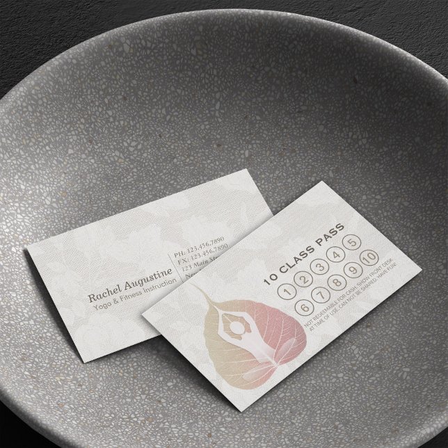 Tarjeta De Fidelización Yoga Studio Class Pass Meditación Pose Bodhi Leaf (Subido por el creador)