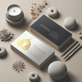 Tarjeta De Fidelización Yoga Studio Class Pass Meditación Pose Bodhi Leaf