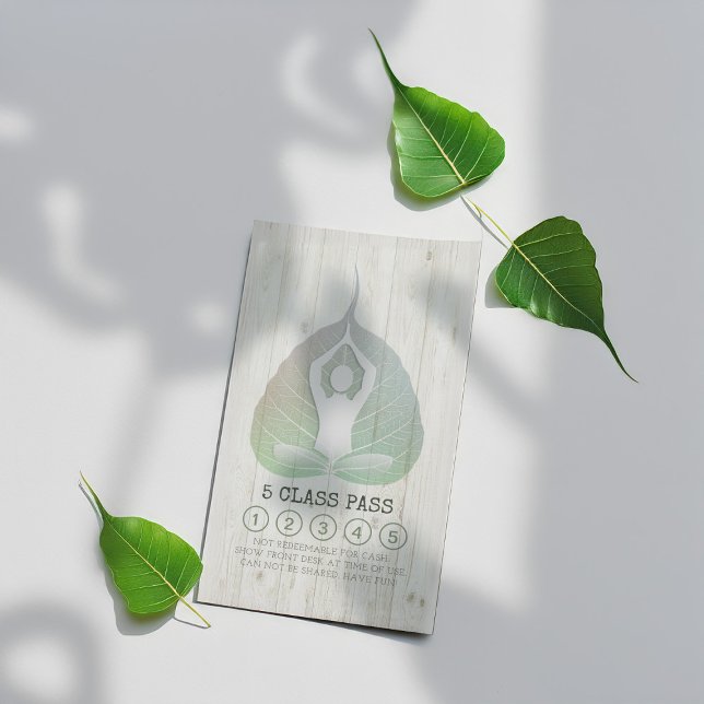 Tarjeta De Fidelización Yoga Studio Class Pass Meditación Pose Bodhi Leaf (Subido por el creador)