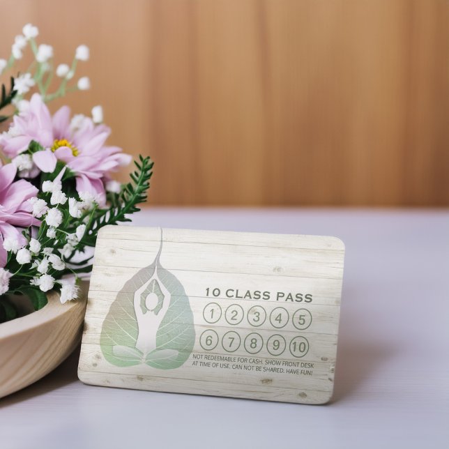 Tarjeta De Fidelización Yoga Studio Class Pass Meditación Pose Bodhi Leaf (Subido por el creador)