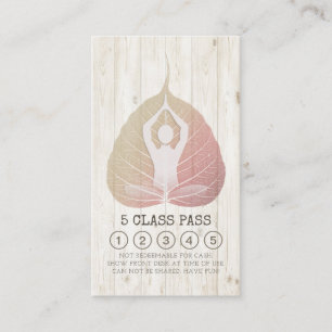 Tarjeta De Fidelización Yoga Studio Class Pass Meditación Pose Bodhi Leaf