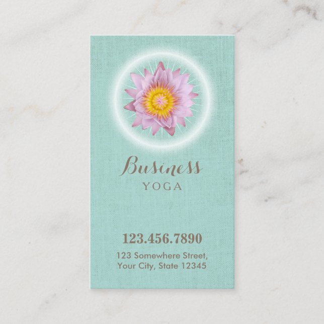 Tarjeta De Fidelización Yoga y Meditación Lealtad de Lino de Flor Lotus (Anverso)