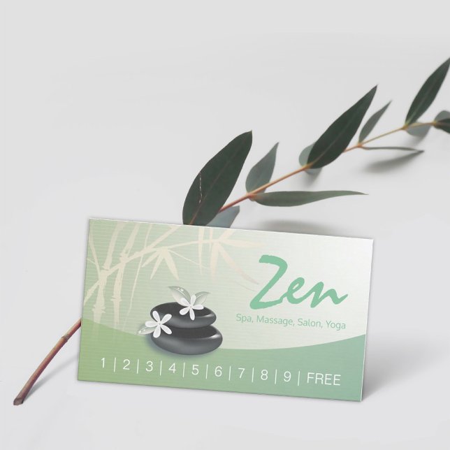 Tarjeta De Fidelización ZEN Stone Bamboo Masaje Terapia Salon Spa Lealtad (Subido por el creador)