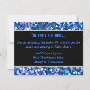 Tarjeta de Fiesta azul Confetti