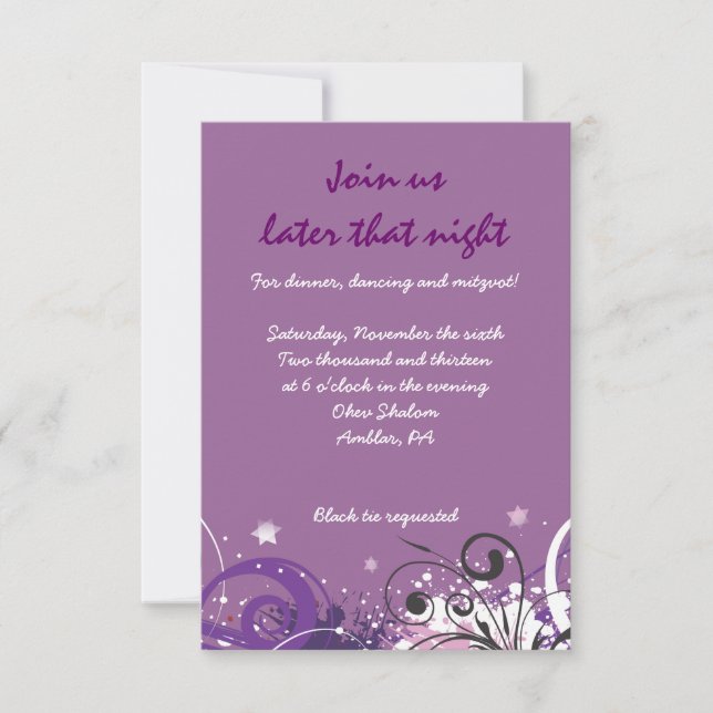 Tarjeta de Fiesta Bat Mitzvah (Anverso)
