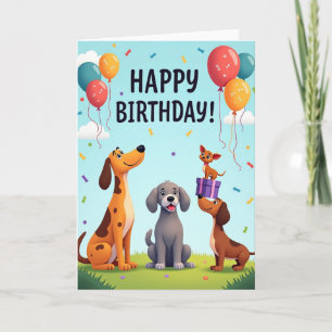 Tarjeta de fiesta canina festiva