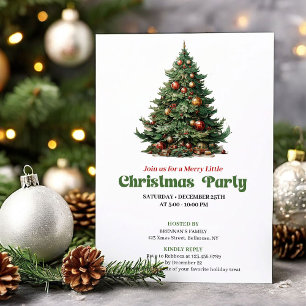 Tarjeta de fiesta de árbol de Navidad vintage mode