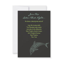 Tarjeta de fiesta de Bat Mitzvah de DOLFINES BAILA