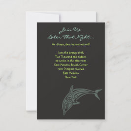Tarjeta de fiesta de Bat Mitzvah de DOLFINES BAILA