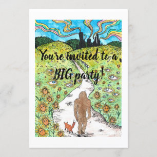 tarjeta de fiesta de Bigfoot