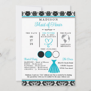 Tarjeta de Fiesta de Boda con Corazón Blanco y Tur